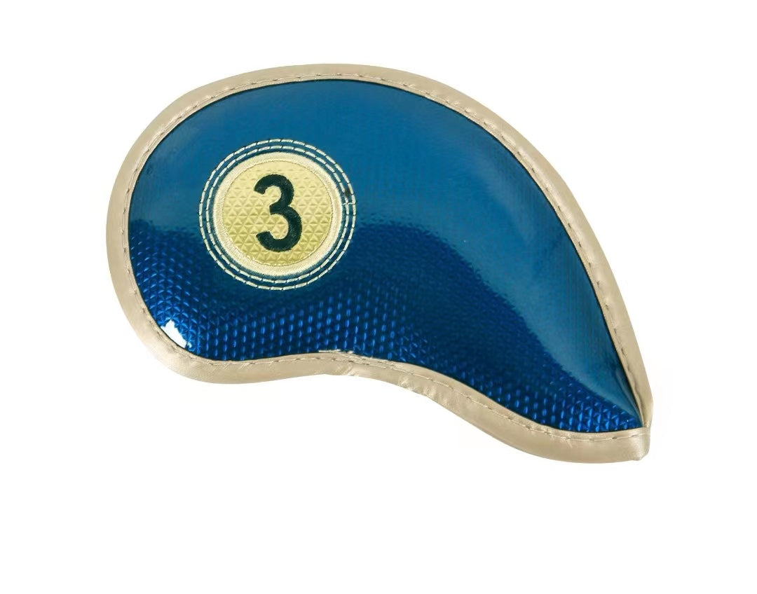 Leather Golf Club Headcovers Irons Set 10 Pcs Club Iron Head Covers in Blue Golf Accessorise FoneFunShop