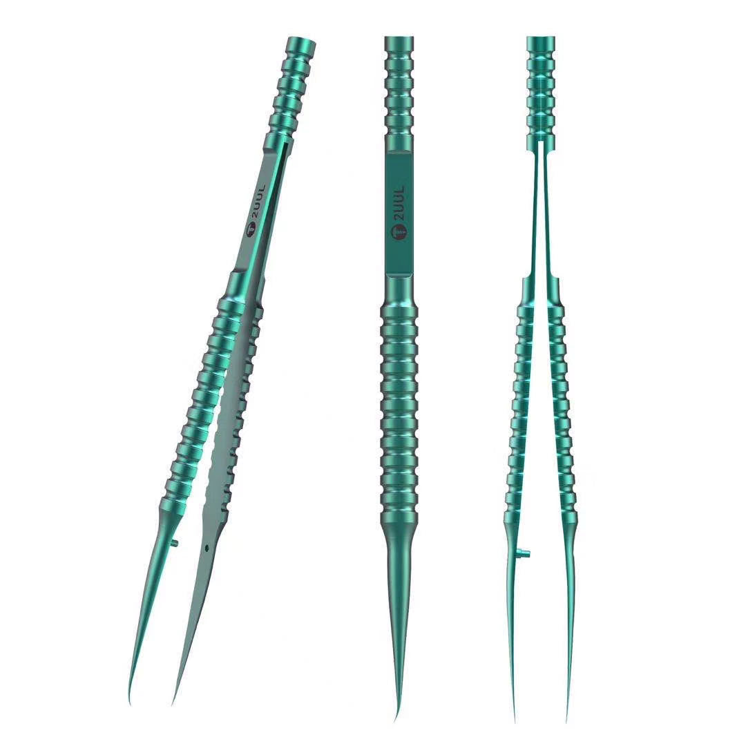2UUL Ti02 Angled Tweezers Titanium Alloy Ultra Precice For Micro Soldering Solder FoneFunShop