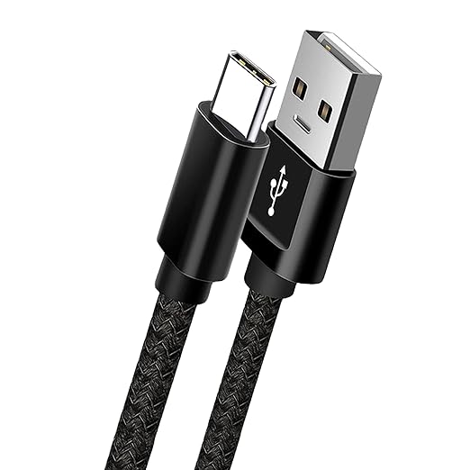 Type A to Type C 100W PD Fast Charge Braided Cable 2M Black Cable FoneFunShop