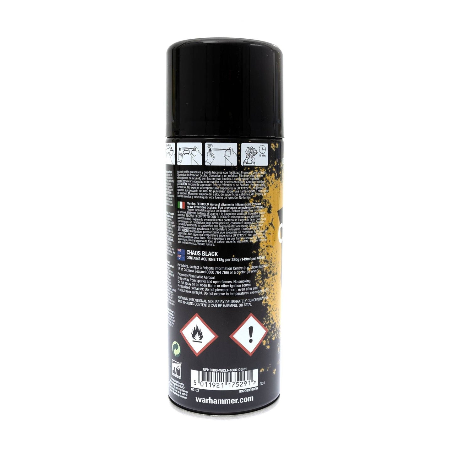 Citadel: Chaos Black Spray Paint 400ml (62-02) Citadel Paints FoneFunShop