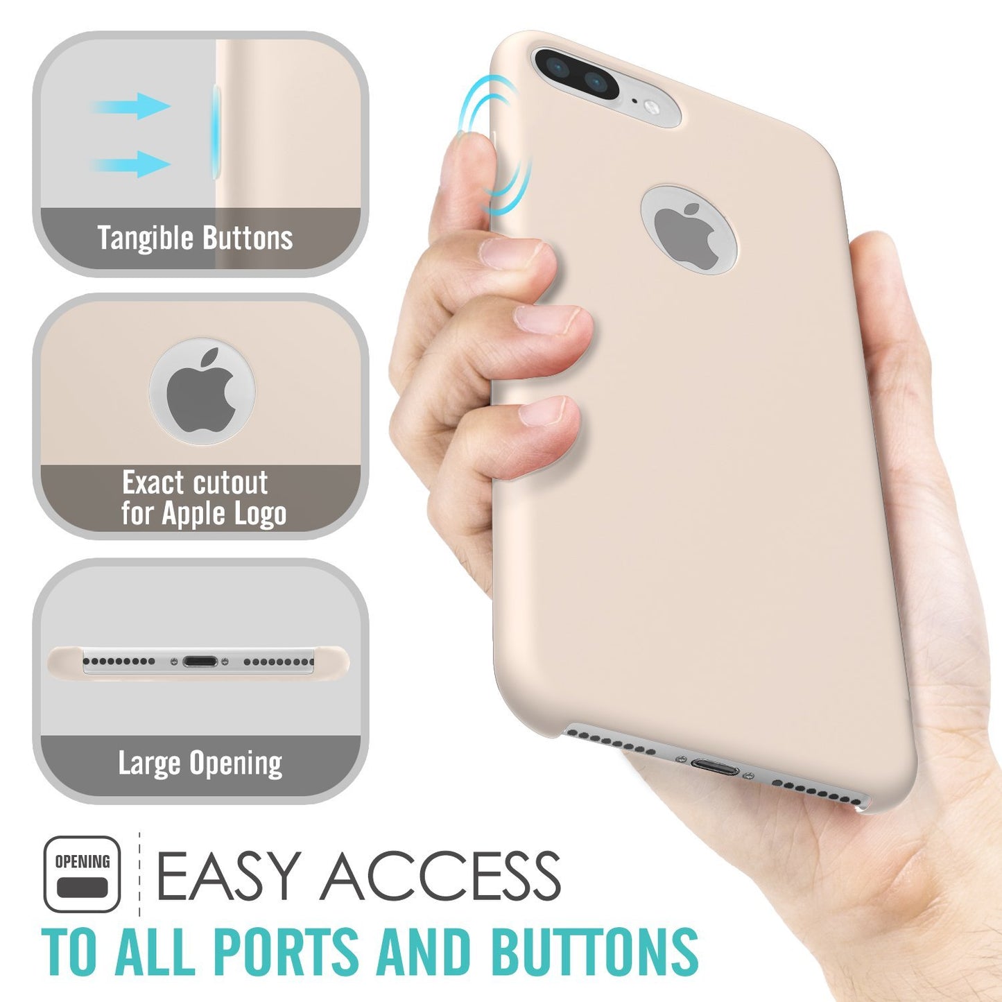 Silicone Case For iPhone 7 Plus Pink Sand Case Cover FoneFunShop