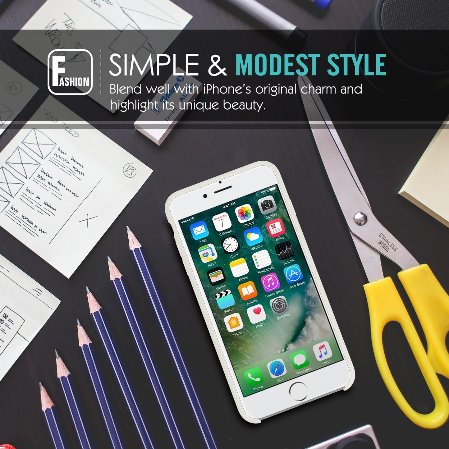 Case For iPhone 7 Plus Smooth Liquid Silicone in Stone Case Cover FoneFunShop