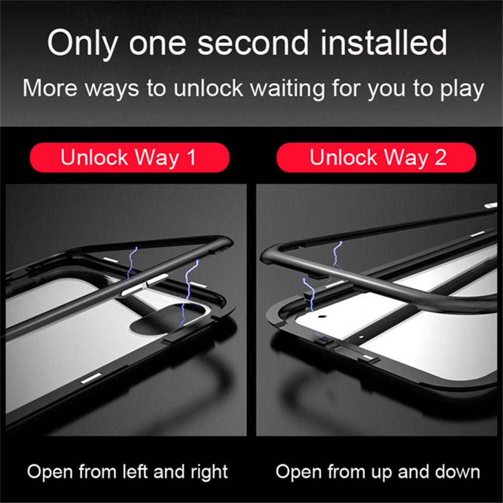 Case For iPhone X White Magnetic Absorption Metal Edge Case Cover FoneFunShop