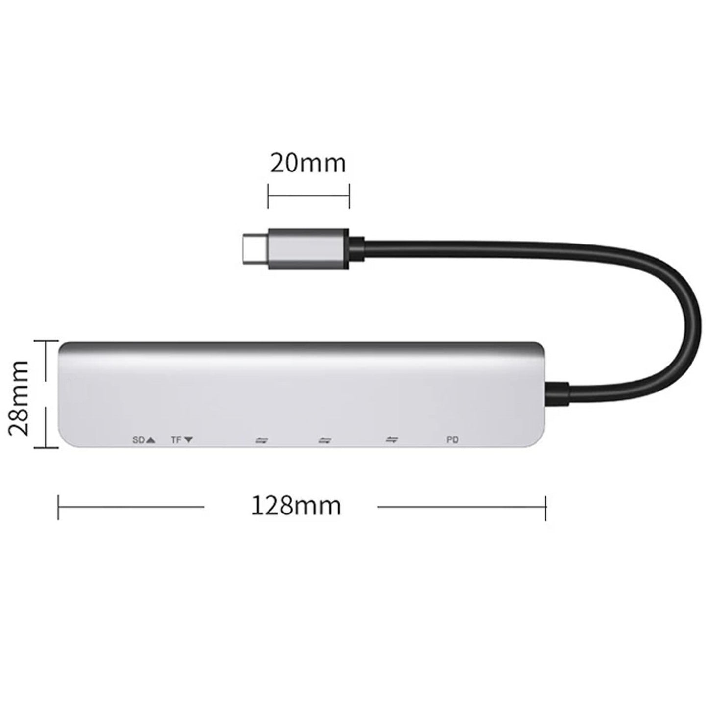 Type C Hub with 4K HDMI Adapter USB 3.1 USB 3.0 USB 2.0 SD TF 7 in 1 Adapter FoneFunShop