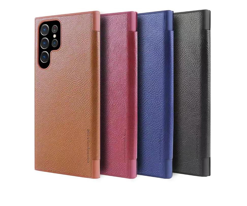 Case For Samsung S23 Plus G Case PU Leather Flip in Red Case Cover FoneFunShop