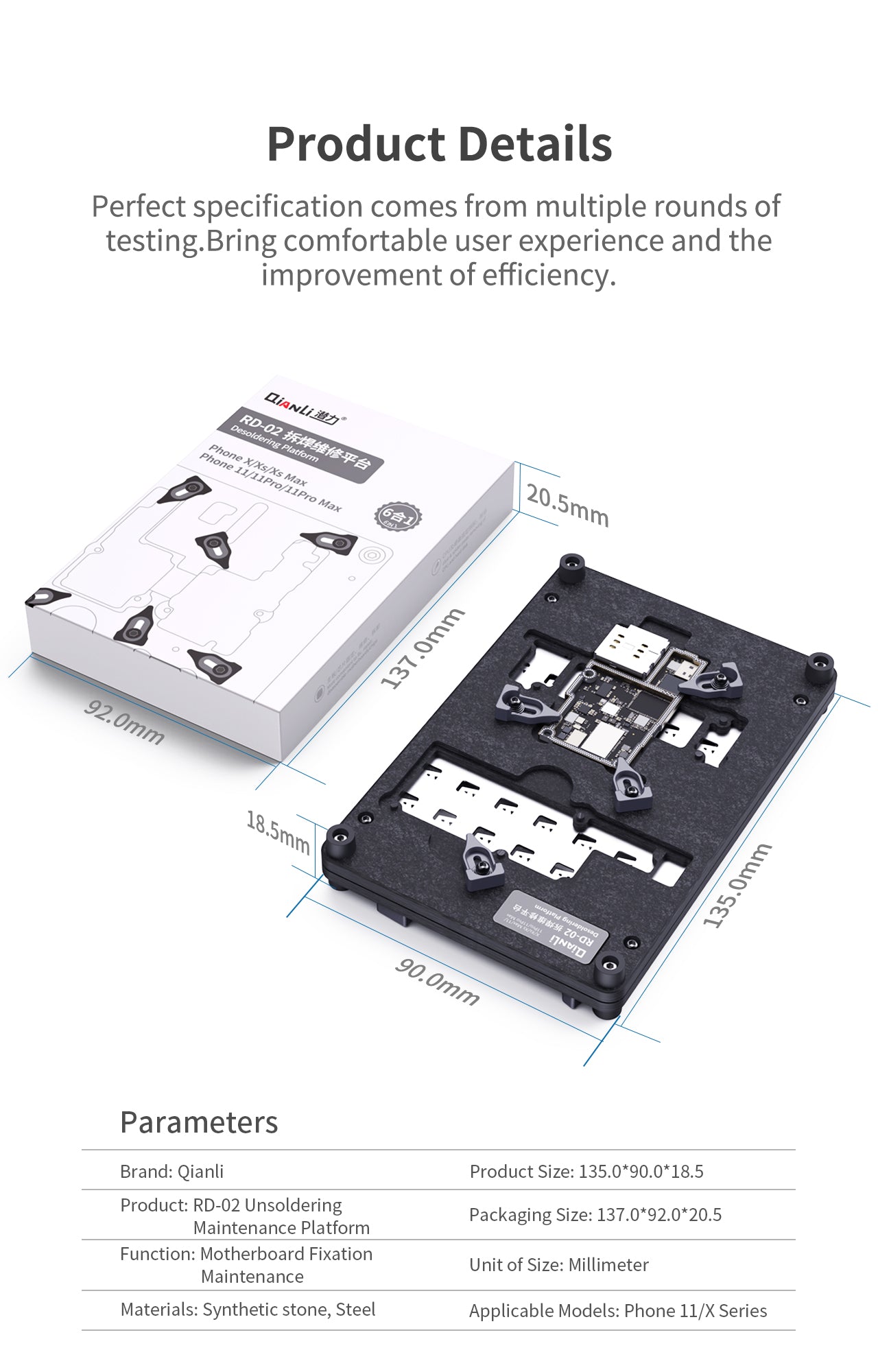 Repair Station For iPhone 11 11P 11PM X XS XSM QianLi RD 02 Desoldering Solder FoneFunShop