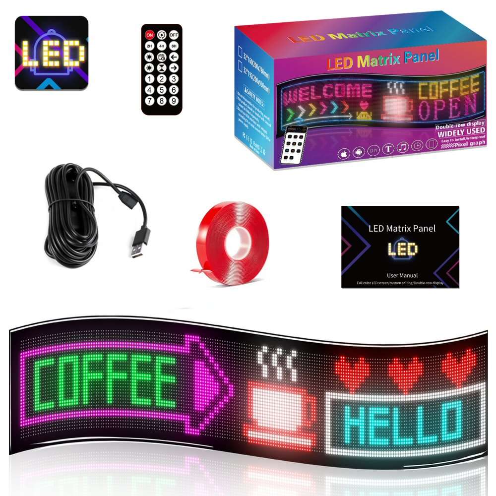 Flexible LED Sign Board Display Programmable with Smart App 48x20cm FoneFunShop