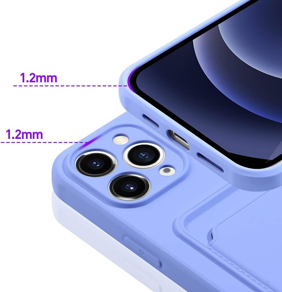 Silicone Card Holder Protection Case For iPhone 15 Pro Max in Plum Case Cover FoneFunShop
