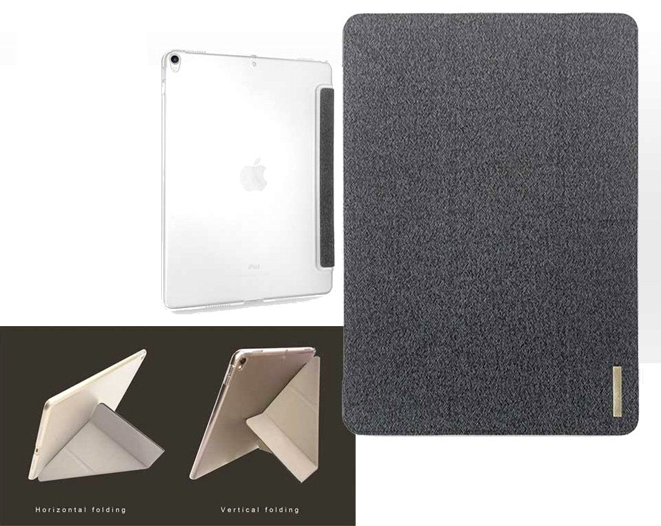 Stand Case For iPad Pro 12.9 Inch Baron Charcoal Grey Multi Angle Sleep Wake Case Cover FoneFunShop