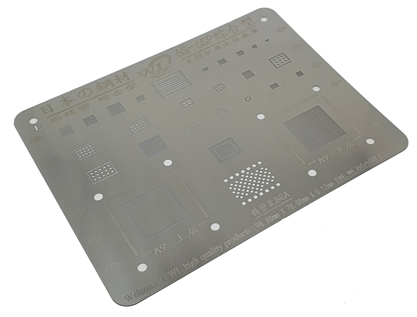 Reballing Stencil For iPhone 6S 6S Plus WL Silver Stencil FoneFunShop