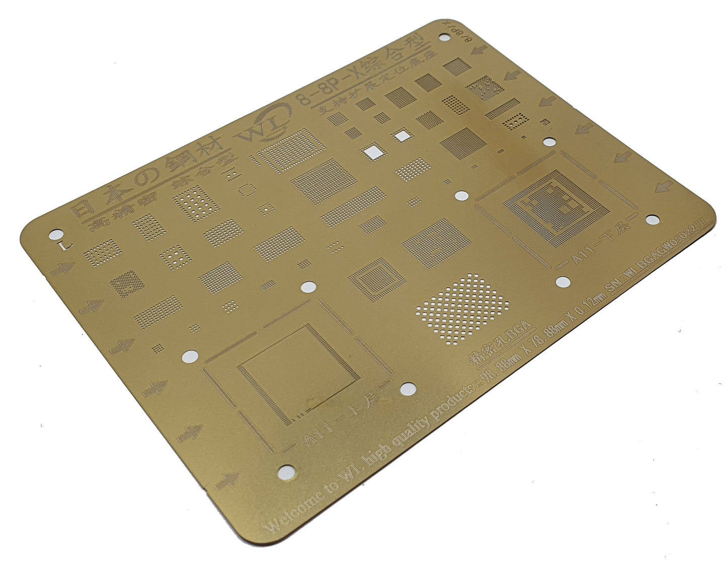 Reballing Stencil For iPhone 8 8 Plus X WL Gold Stencil FoneFunShop