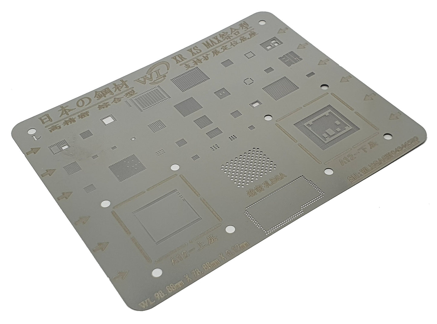 Reballing Stencil For iPhone XR XS Max WL Silver Stencil FoneFunShop