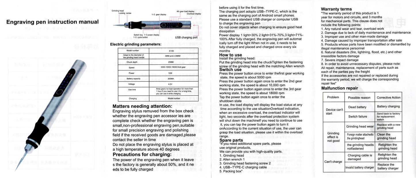 Rechargeable Chip Grinding Tool Intelligent Cordless IC CPU And Polishing Pen Tool FoneFunShop