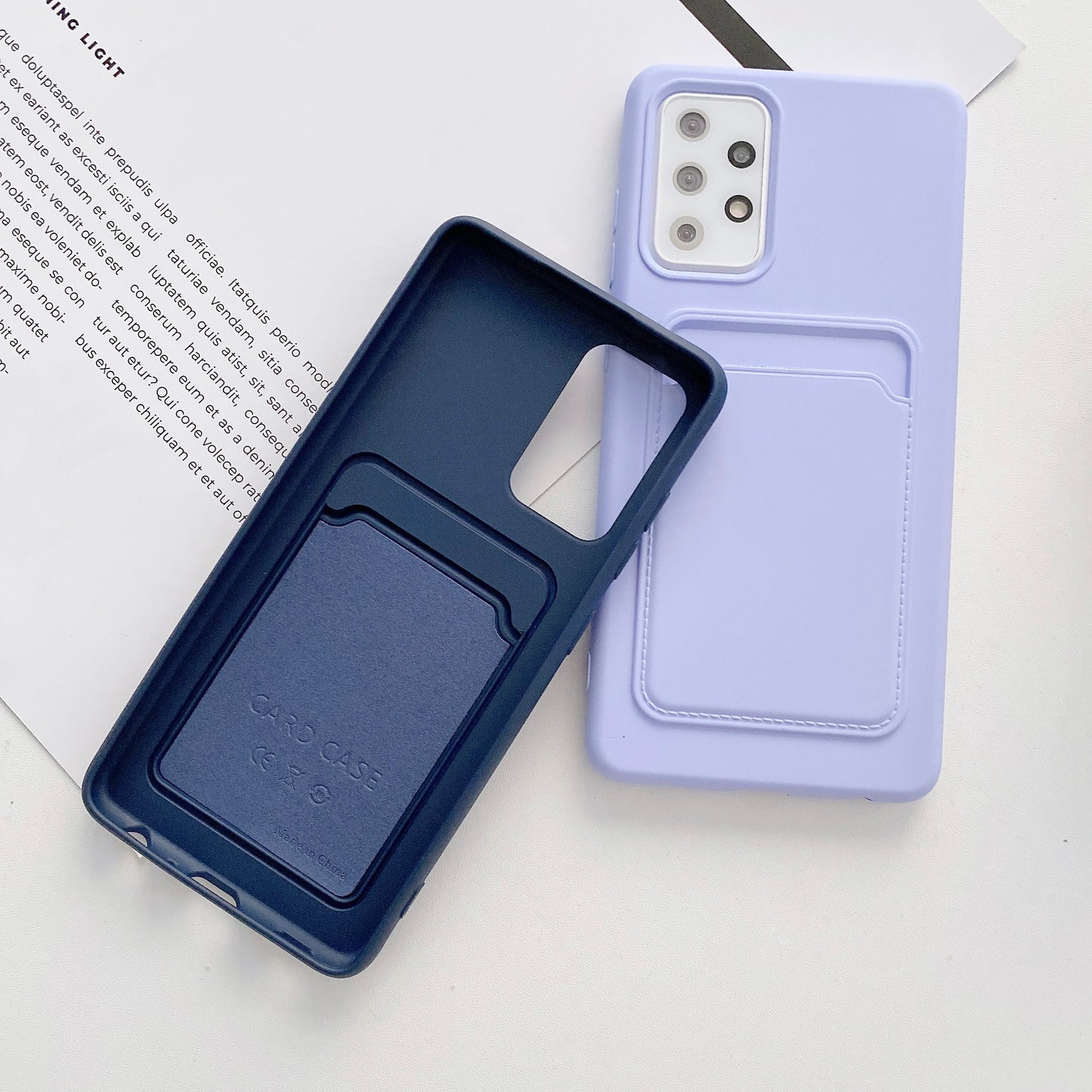 Case For Samsung A72 5G With Card Holder in Navy Case Cover FoneFunShop