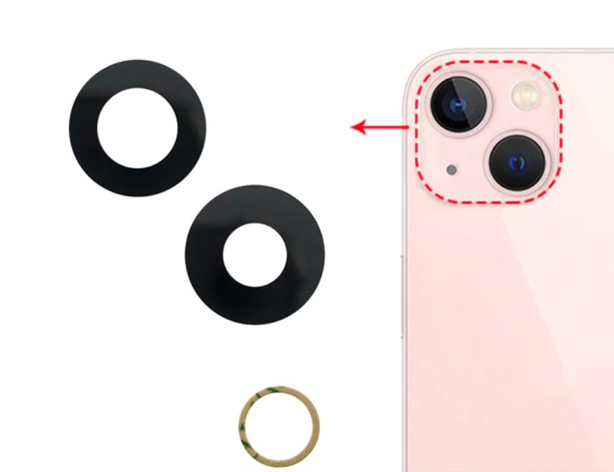 Camera Lens For iP 13 13 Mini Glass With Adhesive Camera FoneFunShop