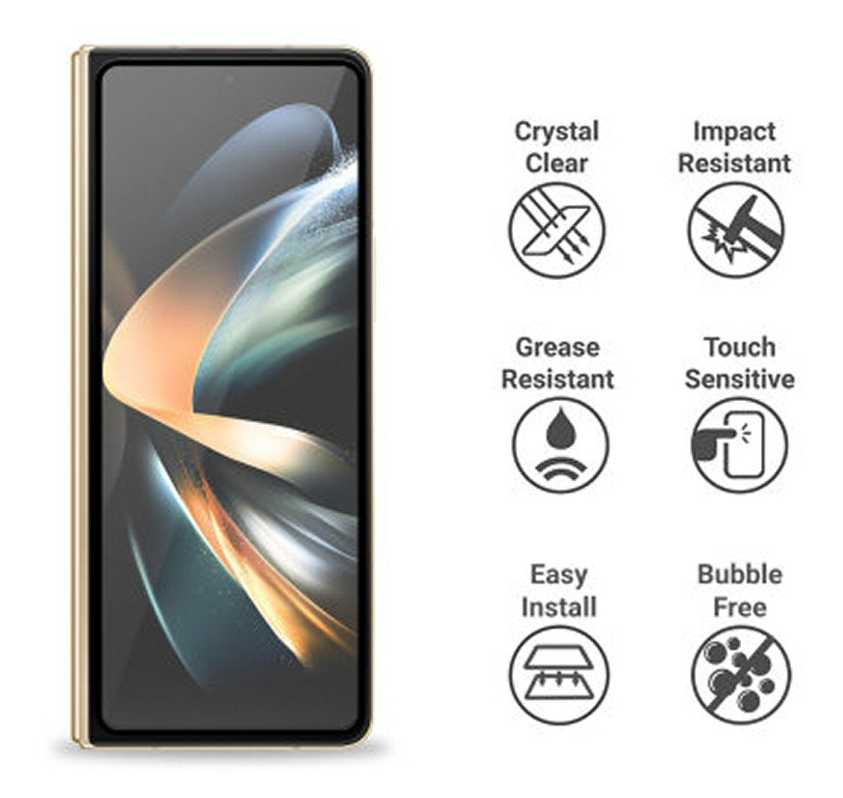 Screen Protector For Samsung Z Fold 5 Full Cover Tempered Glass Outer Screen Protector FoneFunShop