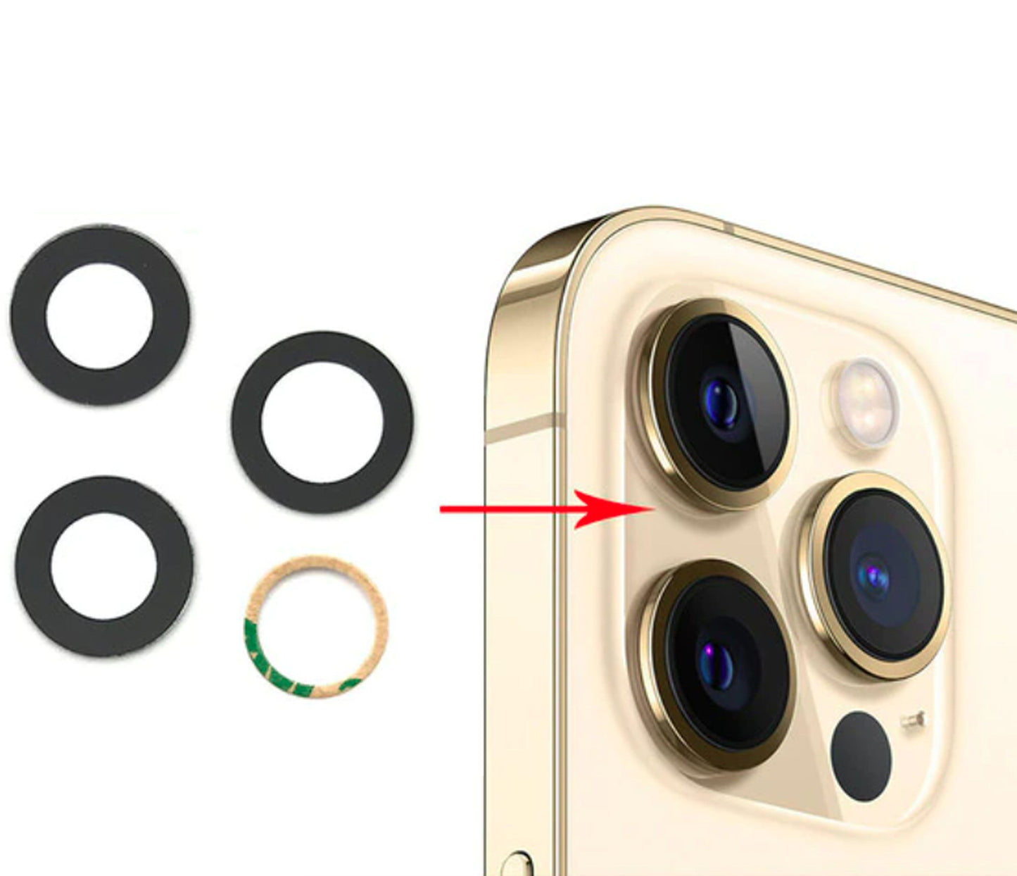 Camera Lens For iPhone 12 Pro Glass Set with Adhesive Camera FoneFunShop