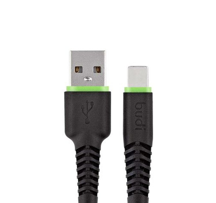 Budi USB-A to USB-C Reversible Aluminium Shell Cable 2M Black Budi FoneFunShop