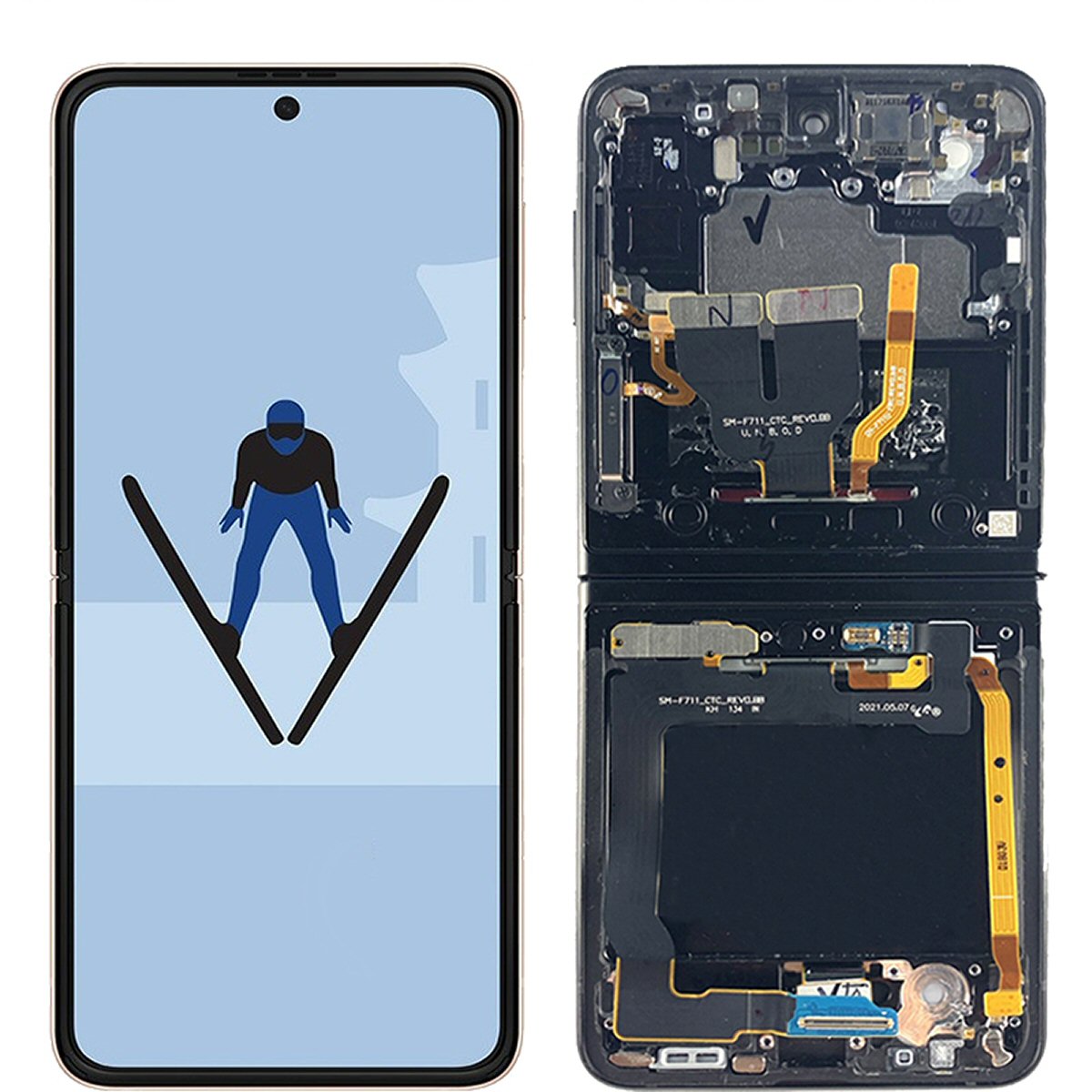 Lcd Screen For Samsung Z Flip 3 F711B in Black GH82 27243A Screen FoneFunShop