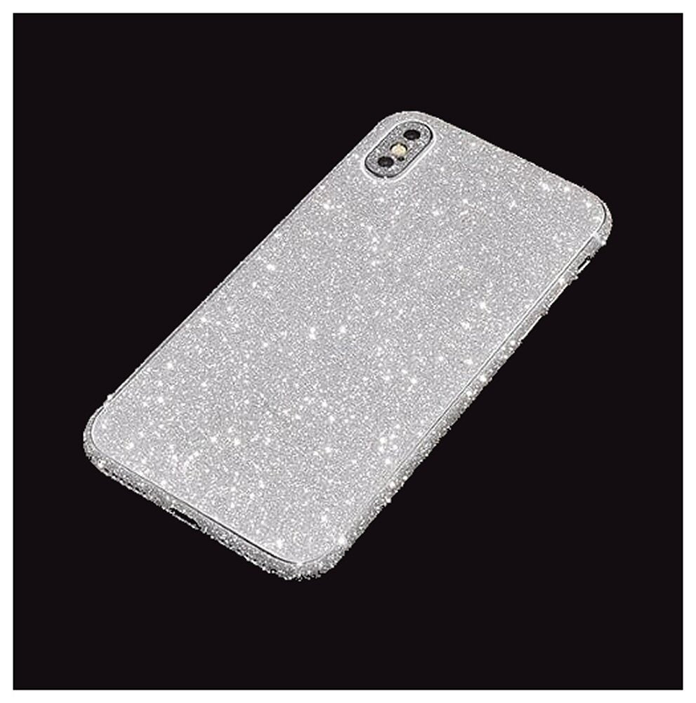 Back Protector For iPhone 11 Pro Glitter Bling Rear Protector Silver Protector FoneFunShop