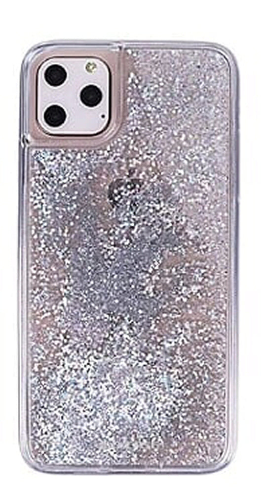 Case For iPhone 11 Pro Max Silver Animated Glitter Star Whisper Case Cover FoneFunShop