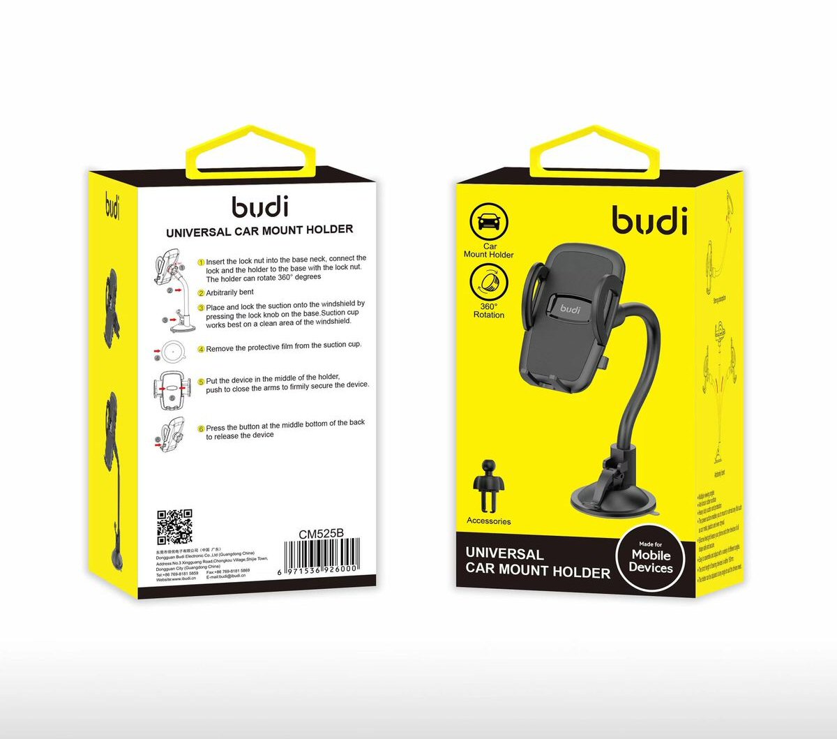 Windscreen Car Mount Holder with 360 Rotation Universal Slimline Budi Budi FoneFunShop