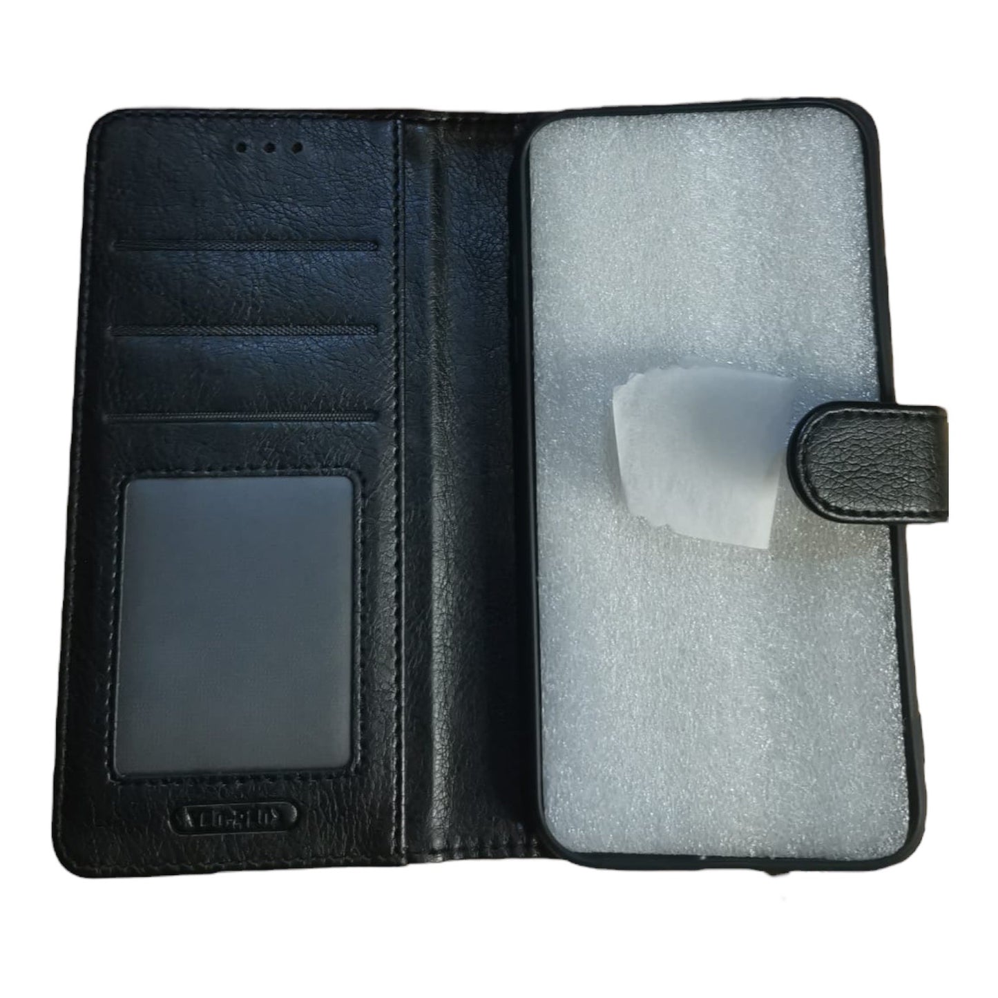 Case For Samsung S22 Ultra Luxury PU Leather Flip Wallet Black Case Cover FoneFunShop