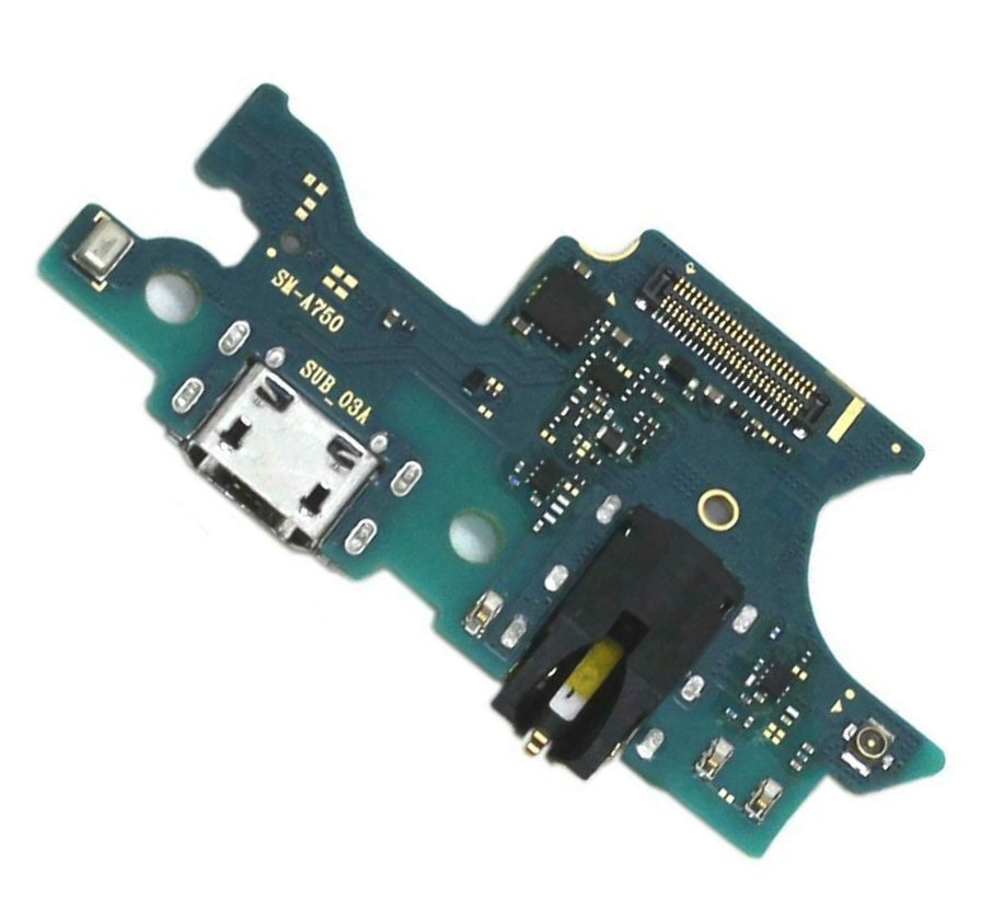 Charging Port For Samsung A750 A7 2018 PCB With Mic Headphone Jack Charging Port FoneFunShop