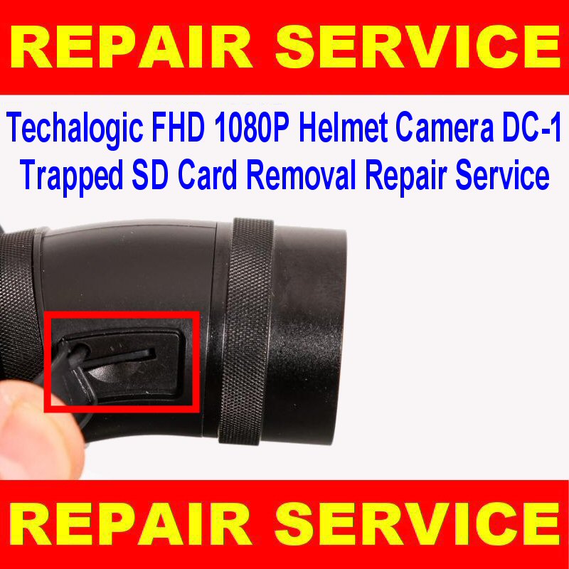 Techalogic FHD 1080p Dual Recording Helmet Camera DC-1 Trapped SD Card Removal Repair Service Camera FoneFunShop
