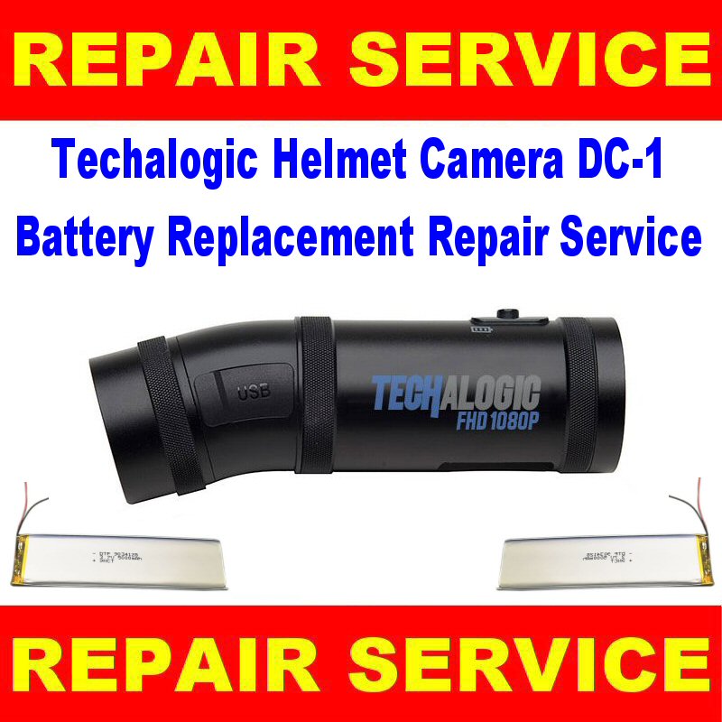 Techalogic FHD 1080p Dual Recording Helmet Camera DC-1 Battery Replacement Repair Service Battery FoneFunShop