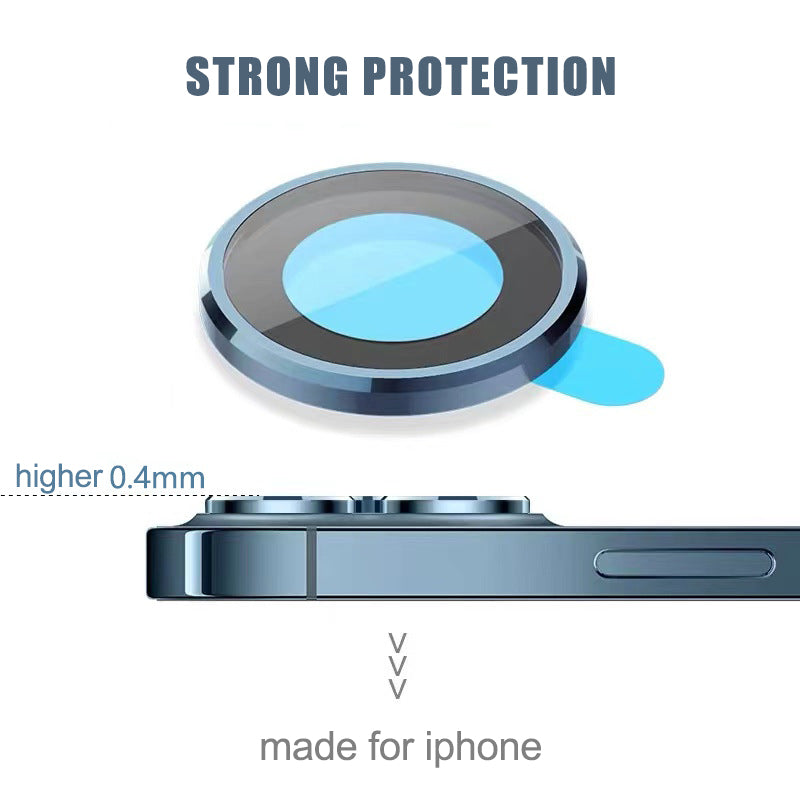 Camera Protectors For iPhone 13 13 Mini Set of 2 Glitter Blue Glass Camera FoneFunShop