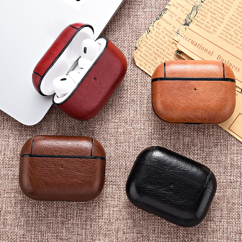 Case For Apple Airpods Pro 2 PU Leather Protection in Black Case Cover FoneFunShop