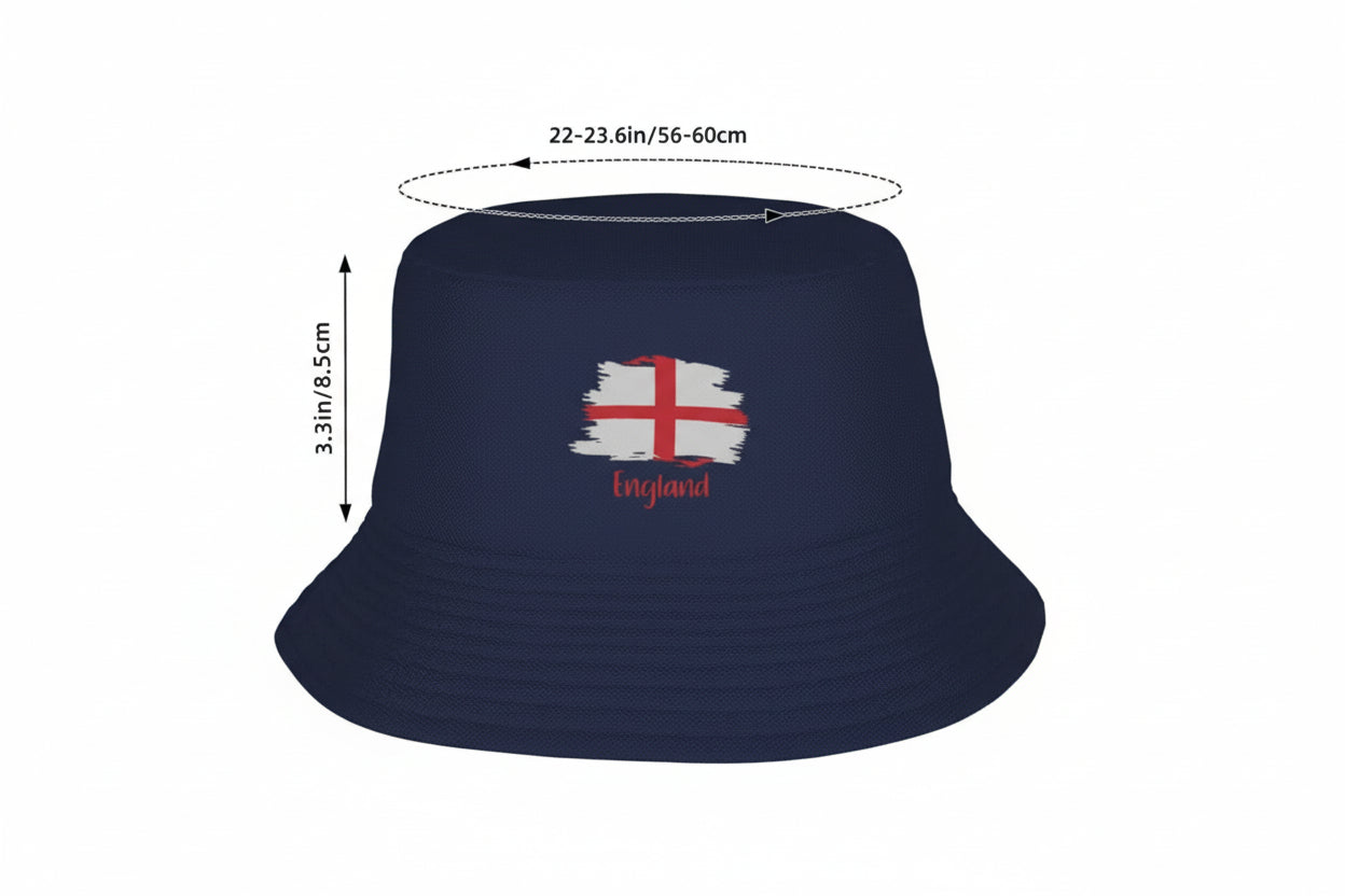 England Flag Bucket Hat Saint George Cross Unisex Fit for Men and Women - Blue Hat FoneFunShop