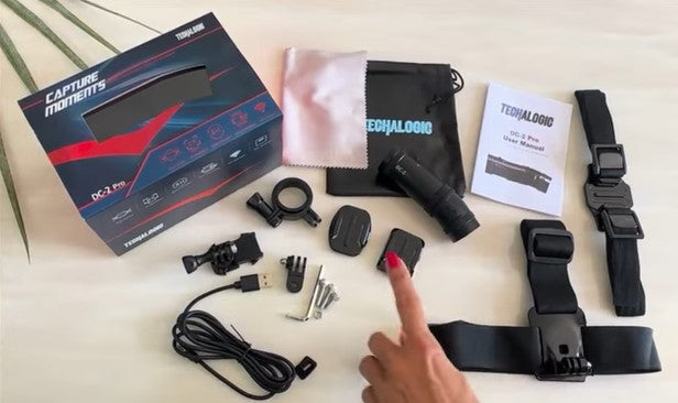 Techalogic DC-2 Pro Helmet Camera QHD 2K Dual Lens Front and Rear Record Camera FoneFunShop