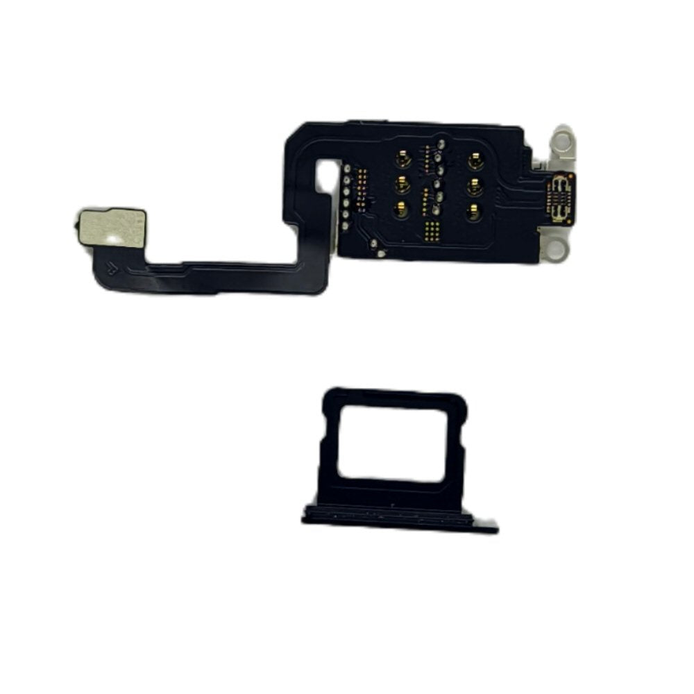 Dual Sim Reader and Sim Tray for iPhone 16 Black Sim Tray FoneFunShop
