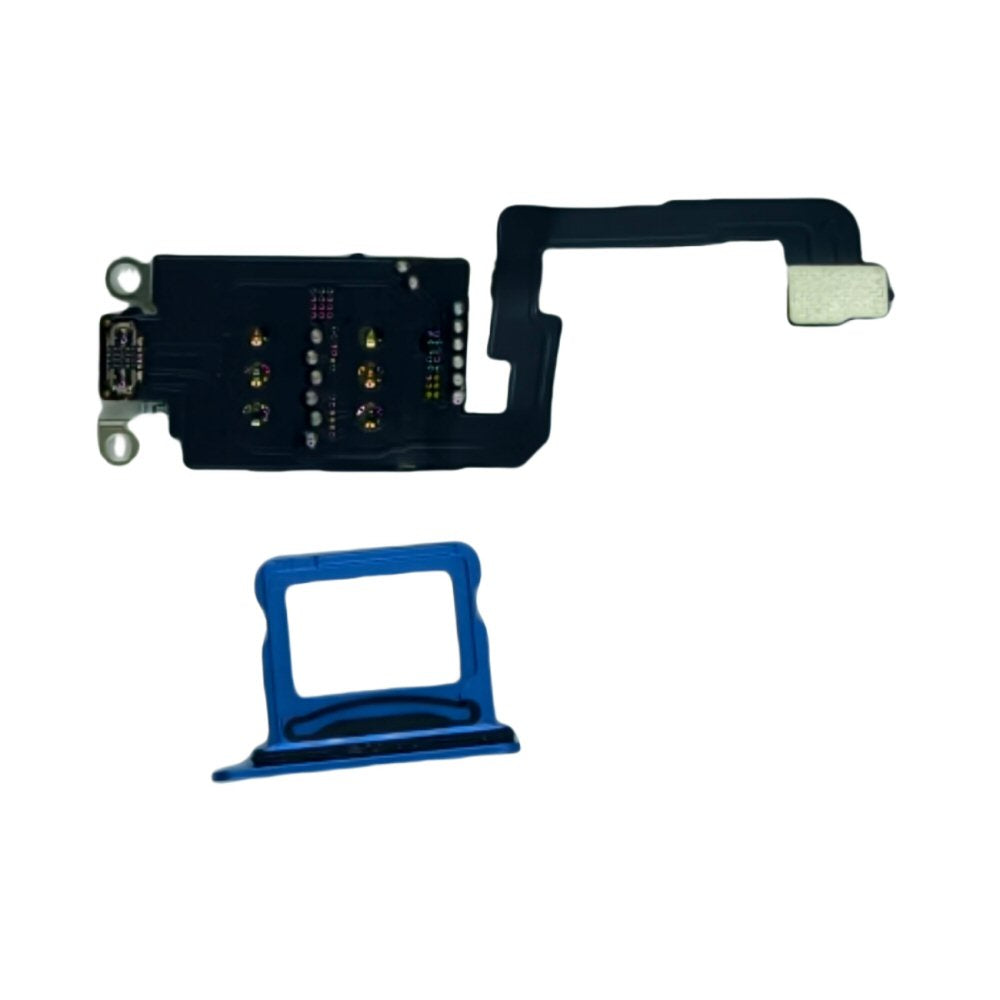 Dual Sim Reader and Sim Tray for iPhone 16 Plus Blue Sim Tray FoneFunShop
