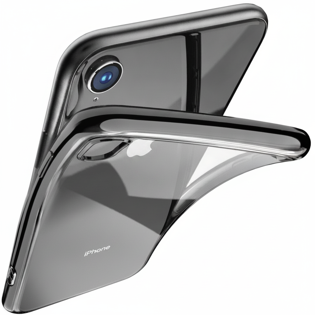 Case For iPhone 6 Plus Bulk Pack of 10 X Clear Silicone With Black Edge Case Cover FoneFunShop