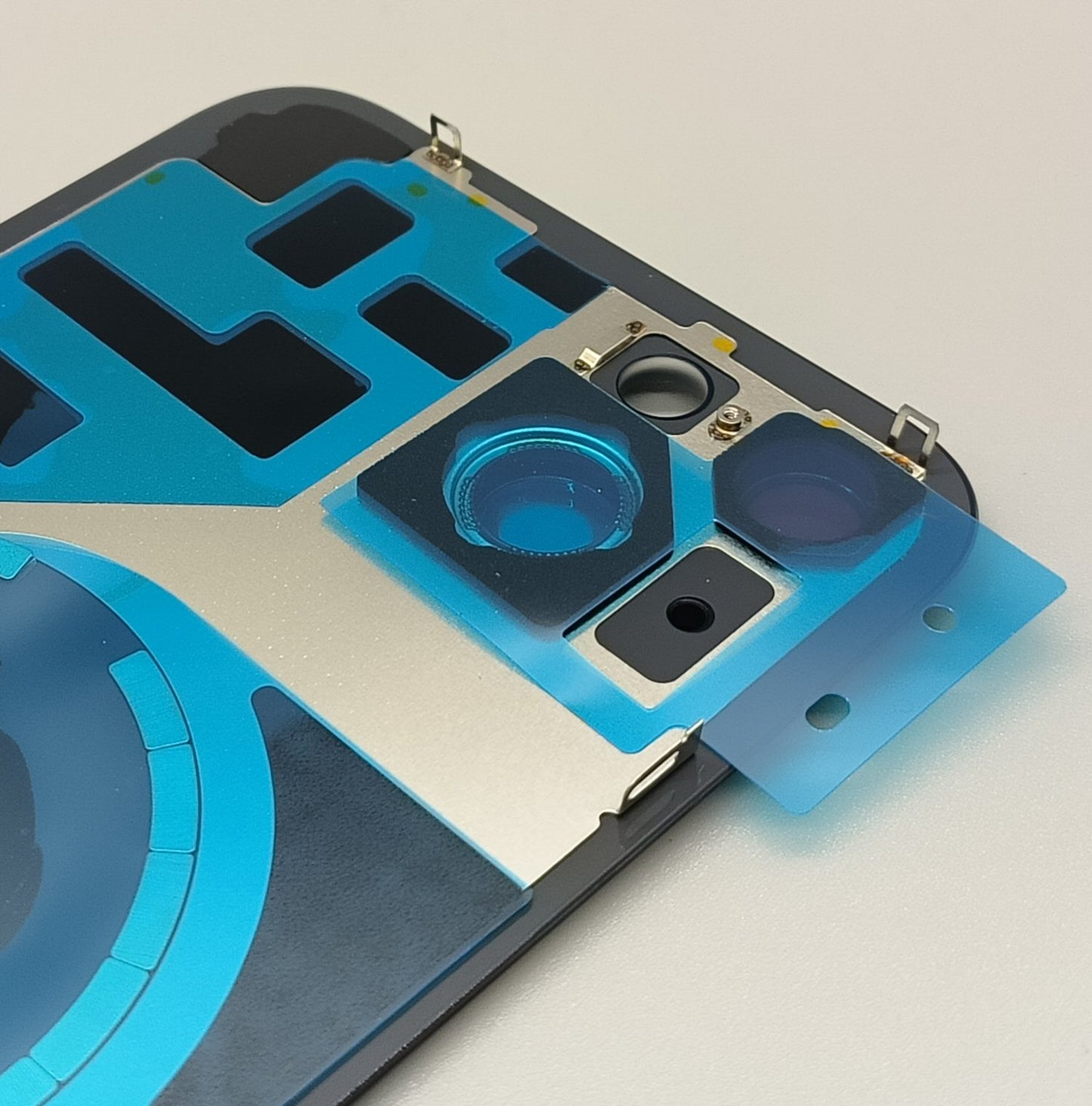 Glass Back For iPhone 14 Plus Midnight Black Battery Door Camera Lens Bezel Magnetism Ring + Metal Plate Plain Without Logo Battery FoneFunShop