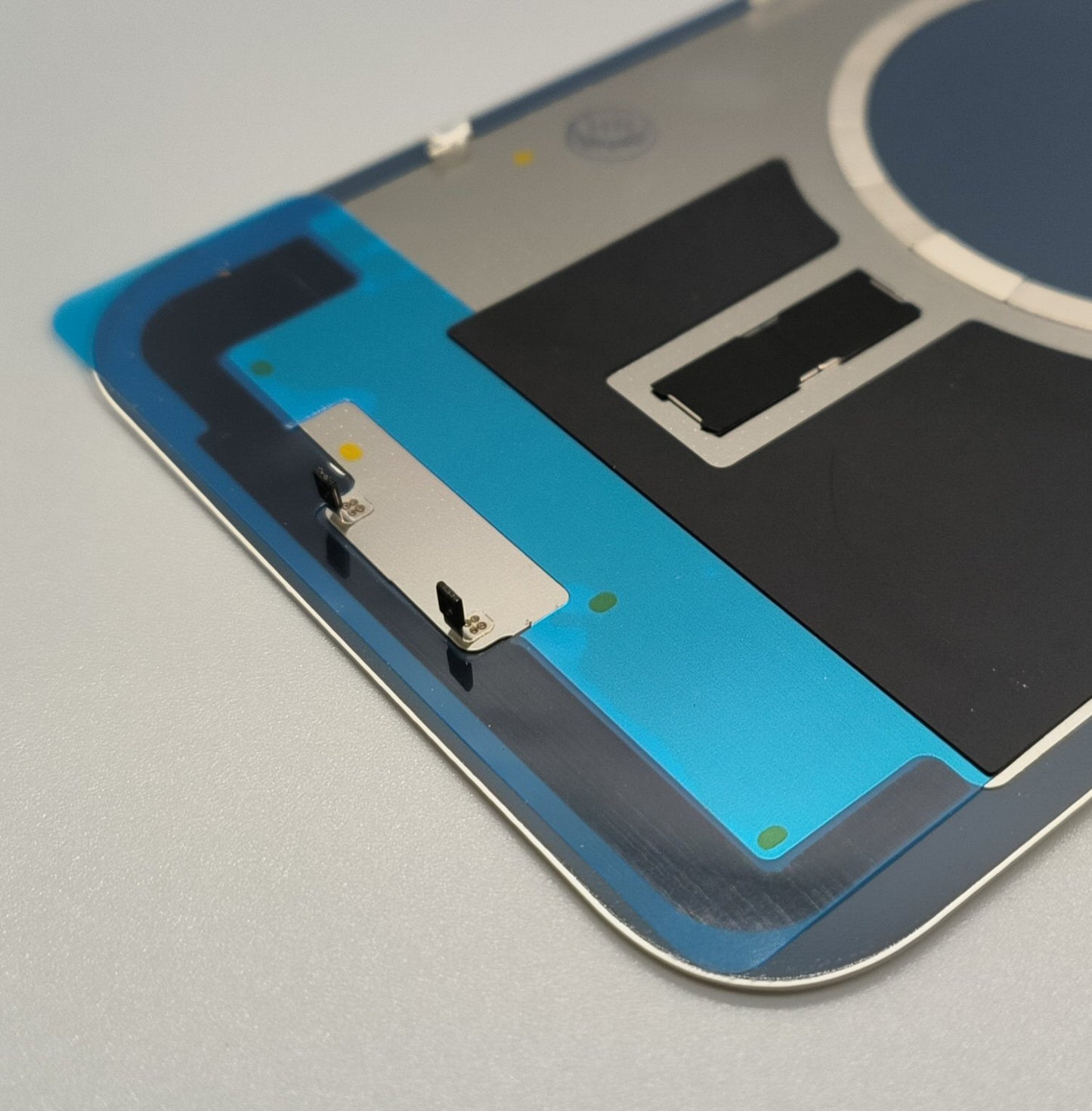 Glass Back For iPhone 14 Plus Starlight White Battery Door Camera Lens Bezel Magnetism Ring + Metal Plate Plain Without Logo Battery FoneFunShop