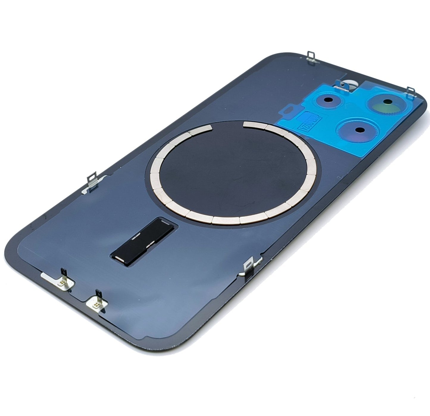 Glass Back For iPhone 15 Pro Blue Titanium Battery Door Camera Lens Bezel Magnetism Ring + Metal Plate Plain Without Logo Battery FoneFunShop