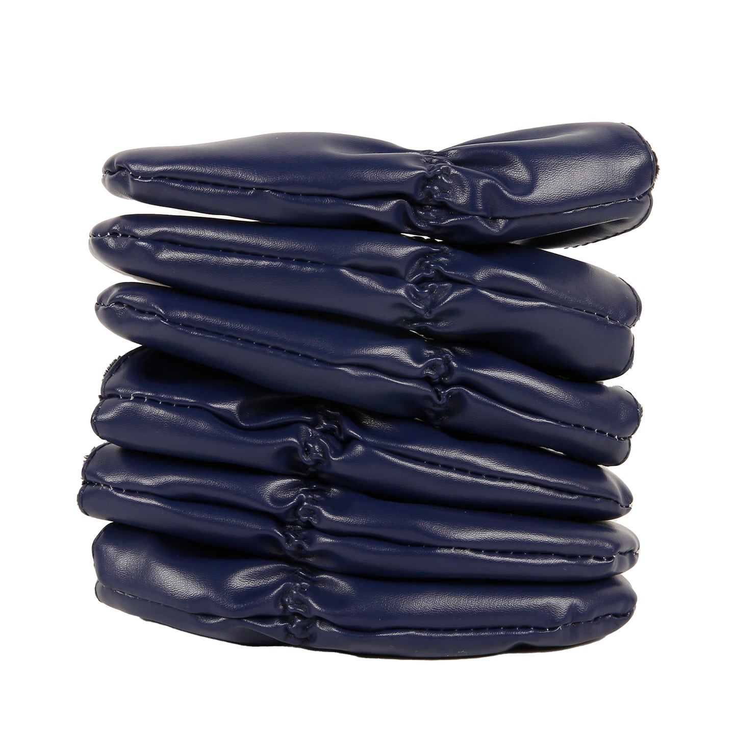 Leather Golf Club Iron Head Covers 9 Piece Set Headcover Protector Blue with White Golf Accessorise FoneFunShop