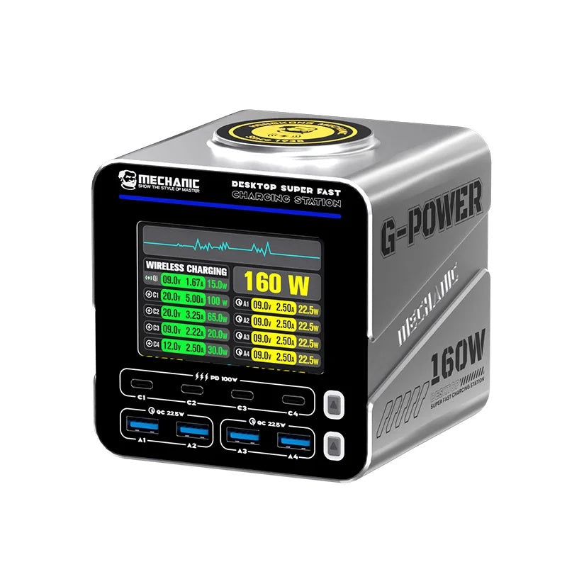Mechanic G-Power 160W Super Fast Charger Port GAN Wireless 15W PD 240v