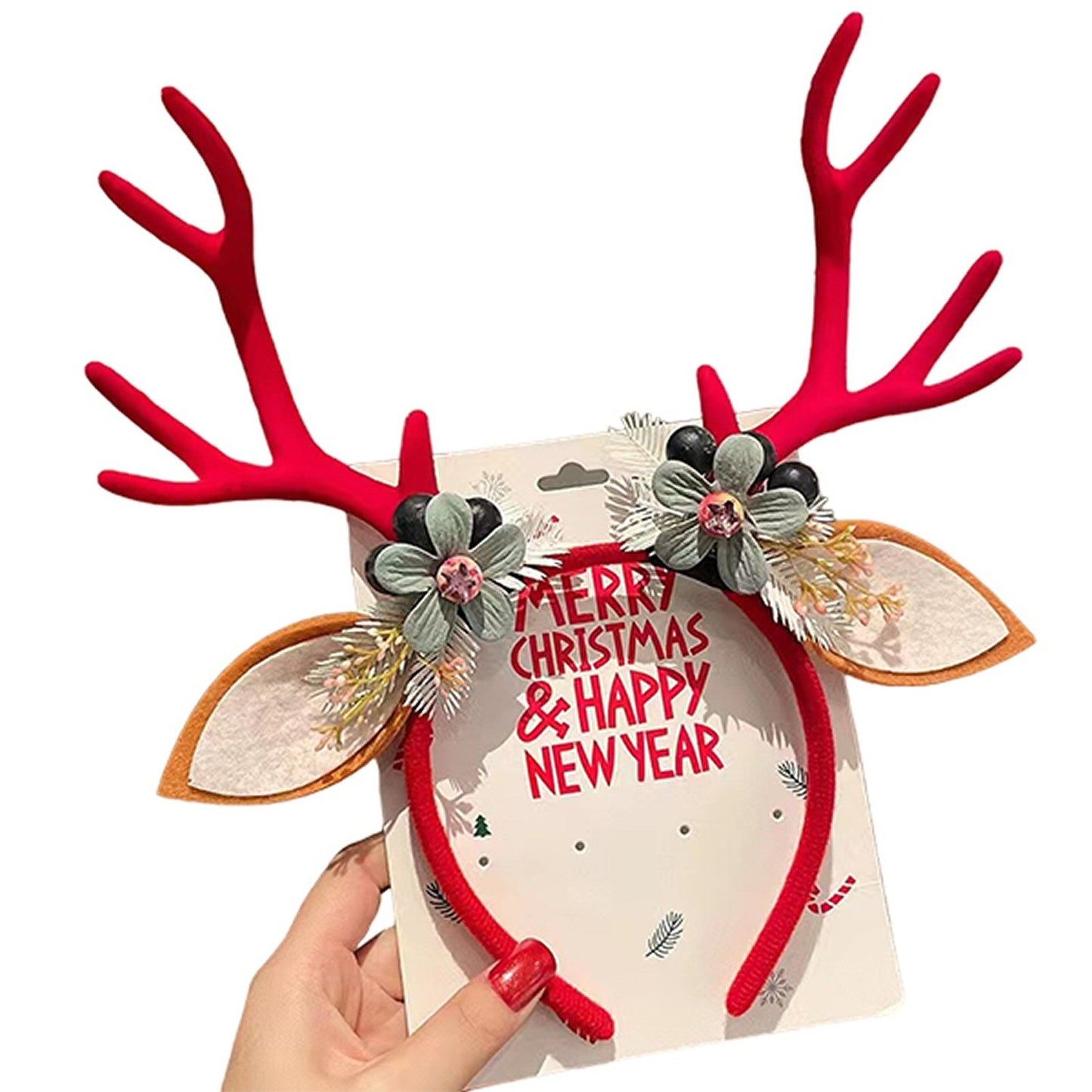 Reindeer Antlers Headband for Christmas Festive Red Christmas FoneFunShop