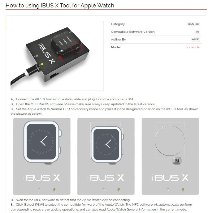 iBUS X Tool for Apple Watch S7 S8 S9 Ultra Ultra 2 MFC Firmware Flash Tool FoneFunShop