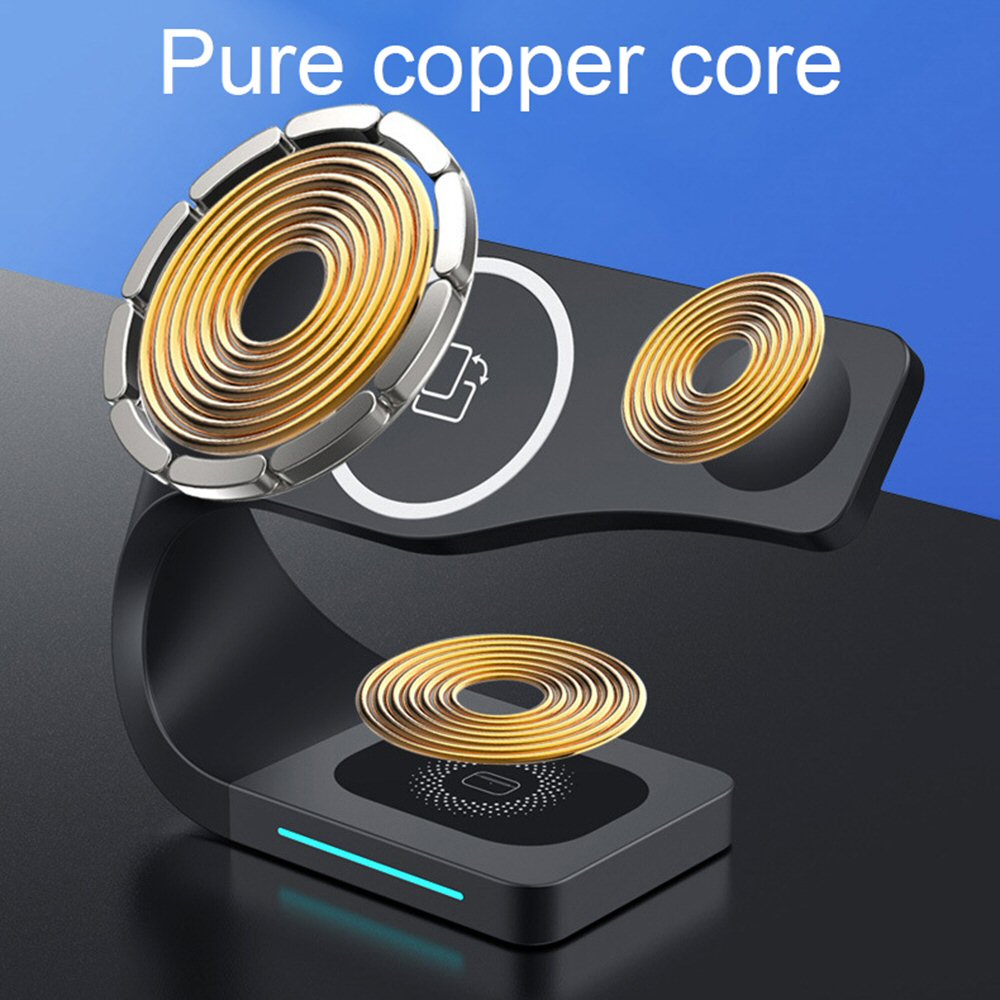 Wireless Charging For iPhone Watch and Pods Desktop Stand 3 in 1 Black FoneFunShop