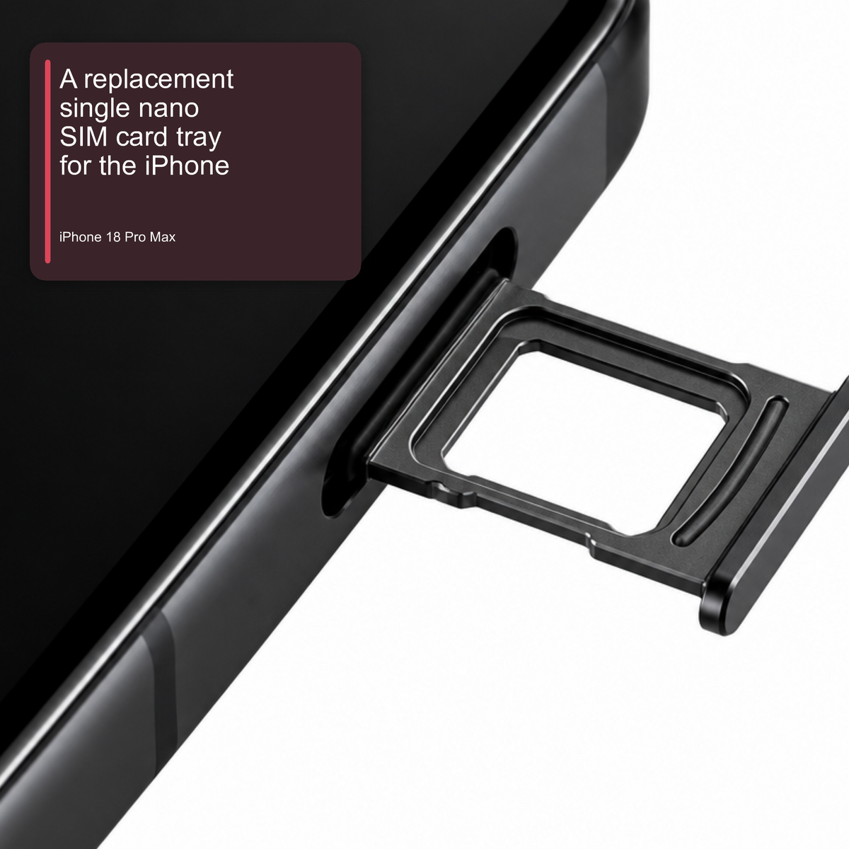 Sim Tray For iPhone 18 Pro and 18 Pro Max Single Card Holder Black Sim Tray FoneFunShop