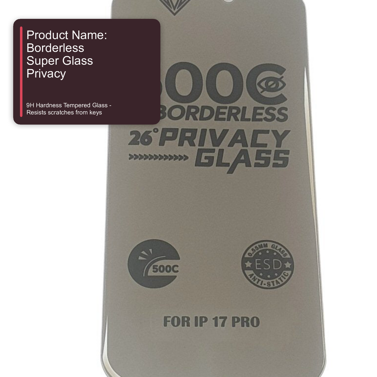 Super Glass Privacy Screen Protector For iPhone 17 Pro Screen Protector FoneFunShop