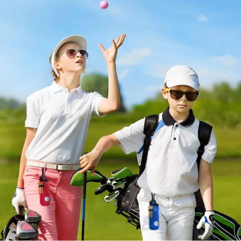 Golf Ball Carry Bag with Clasp Holds 3 Balls & Tees Attaches to Trousers Blue Golf Accessorise FoneFunShop