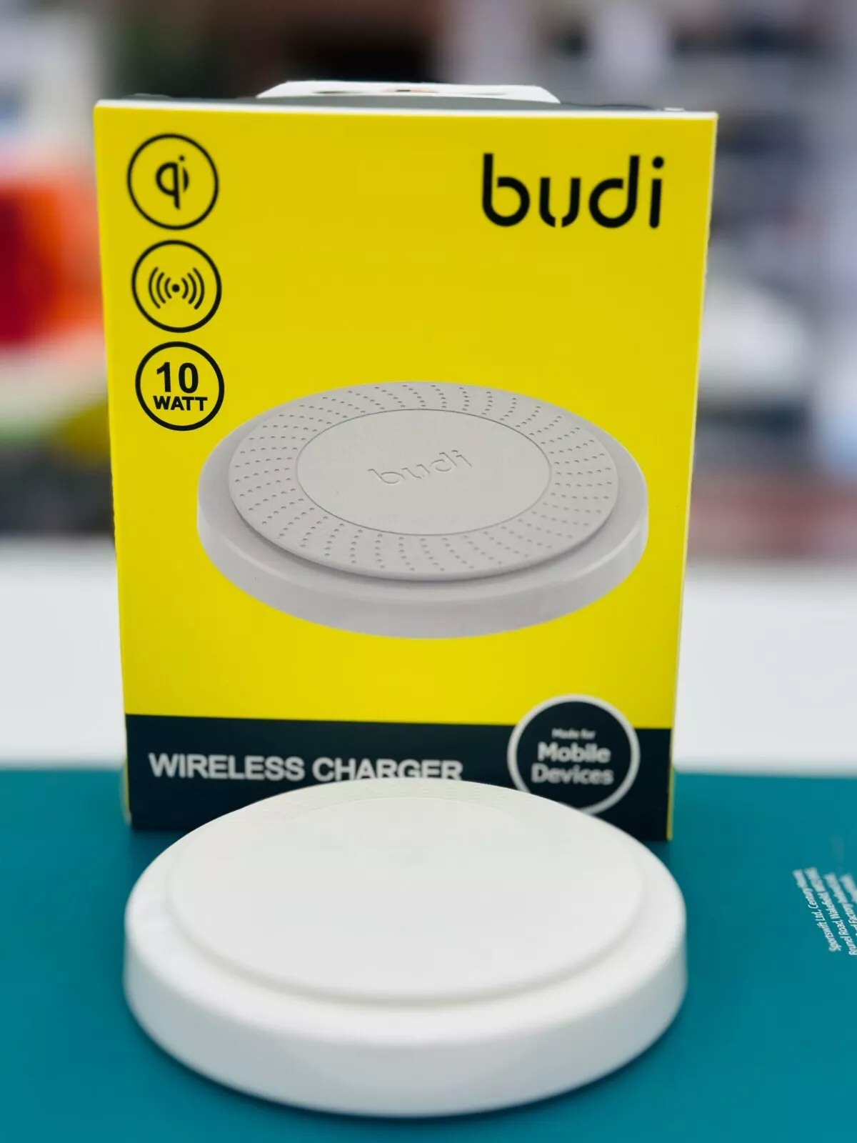 Budi Wireless Fast Charger For iPhone Samsung 10Watt White Budi FoneFunShop