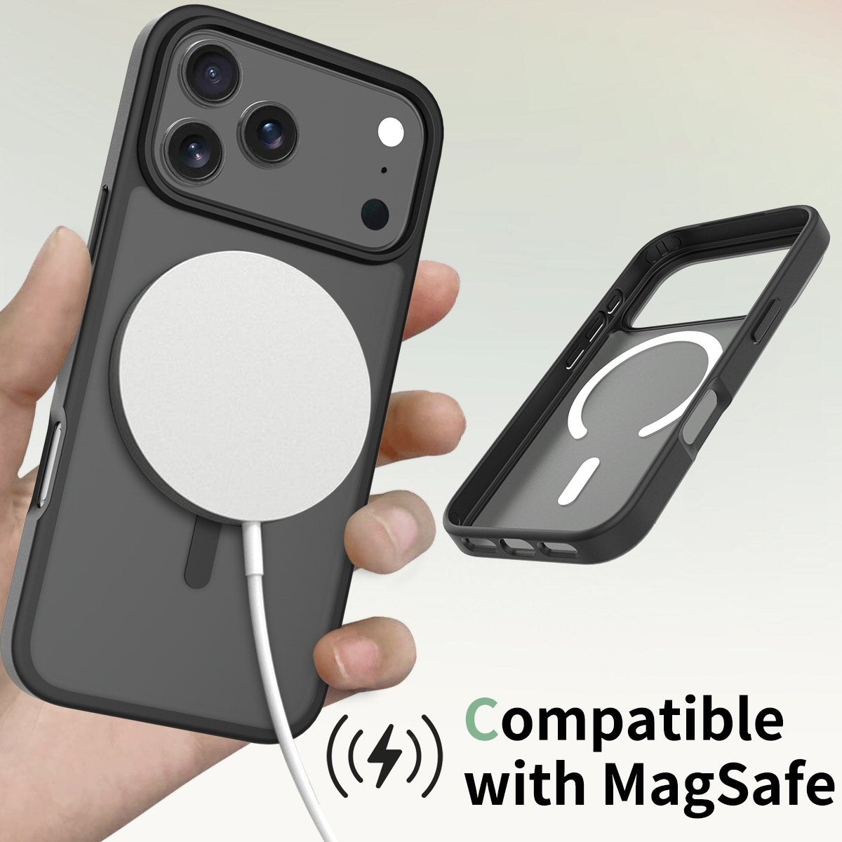 Case For iPhone 17 Pro Max Magnetic Translucent Shockproof TPU Phone Cover Skin Magsafe Compatible Matte Black Case Cover FoneFunShop